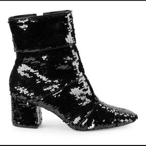 2 Pair AVA & AIDEN Sequin Black Booties (US 10)